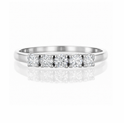 Anello - 18 carati Oro bianco - 0.2ct. tw. Diamante (Naturale)