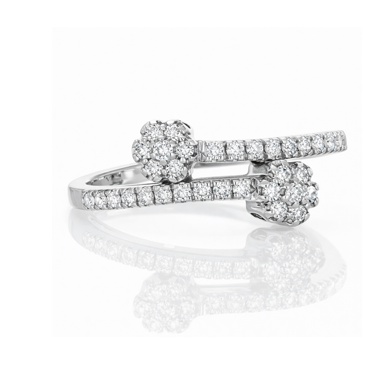 Anello - 18 carati Oro bianco Diamante (Naturale)