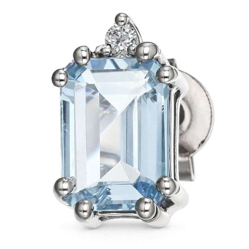 Orecchini - 18 carati Oro bianco - 1.64ct. tw. Acquamarina - Diamante
