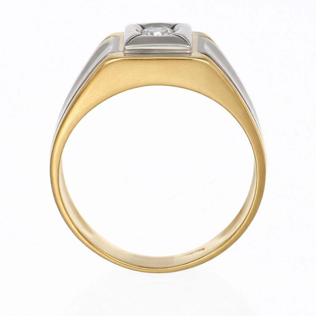 Anello - 18 carati Oro giallo, Oro bianco - 0.25ct. tw. Diamante (Naturale)