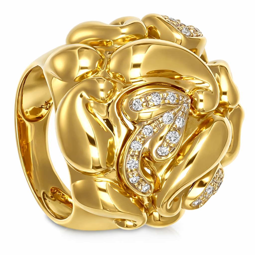 Anello - 18 carati Oro bianco, Oro giallo - 0.48ct. tw. Diamante (Naturale)