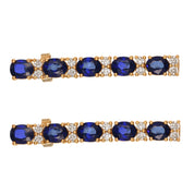 Orecchini - 18 carati Oro bianco, Oro rosa - 3.30ct. tw. Zaffiro - Diamante