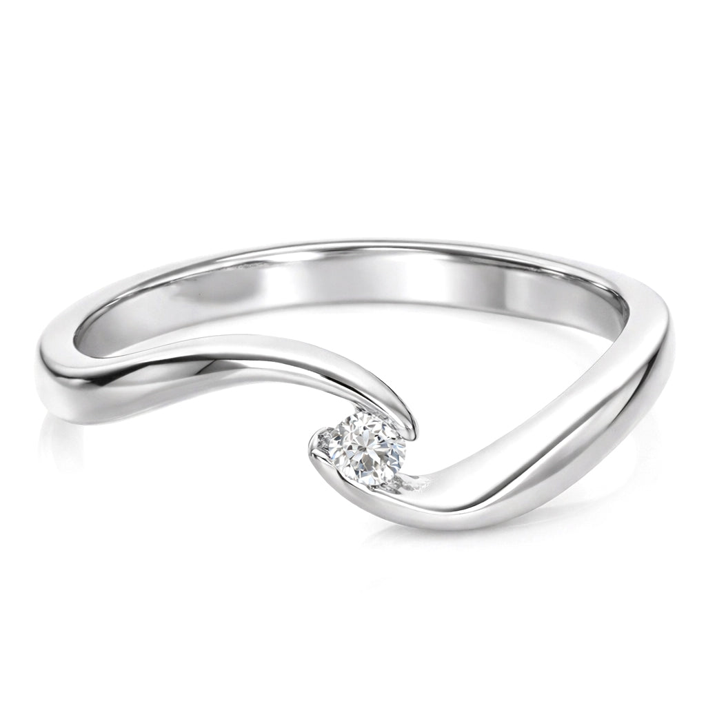 Anello - 18 carati Oro bianco Diamante (Naturale)