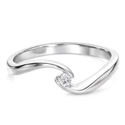 Anello - 18 carati Oro bianco Diamante (Naturale)