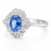 Anello - 18 carati Oro bianco - 1.71ct. tw. Zaffiro - Diamante