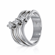 Anello - 18 carati Oro bianco - 0.18ct. tw. Diamante (Naturale)