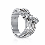 Anello - 18 carati Oro bianco - 0.18ct. tw. Diamante (Naturale)