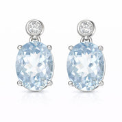 Orecchini - 18 carati Oro bianco - 4.80ct. tw. Acquamarina - Diamante