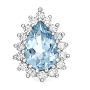 Orecchini - 18 carati Oro bianco - 1.66ct. tw. Acquamarina - Diamante