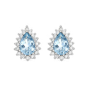 Orecchini - 18 carati Oro bianco - 1.66ct. tw. Acquamarina - Diamante
