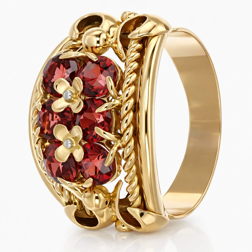 Anello - 18 carati Oro giallo - 1.80ct. tw. Granato