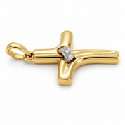 Ciondolo - 18 carati Oro giallo, Oro bianco - 0.24ct. tw. Diamante (Naturale) - Made in Italy - Handmade