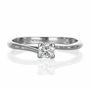 Anello - 18 carati Oro bianco - 0.20ct. tw. Diamante (Naturale)