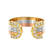 Anello - 18 carati Oro bianco, Oro giallo, Oro rosa - 0.18ct. tw. Diamante (Naturale)