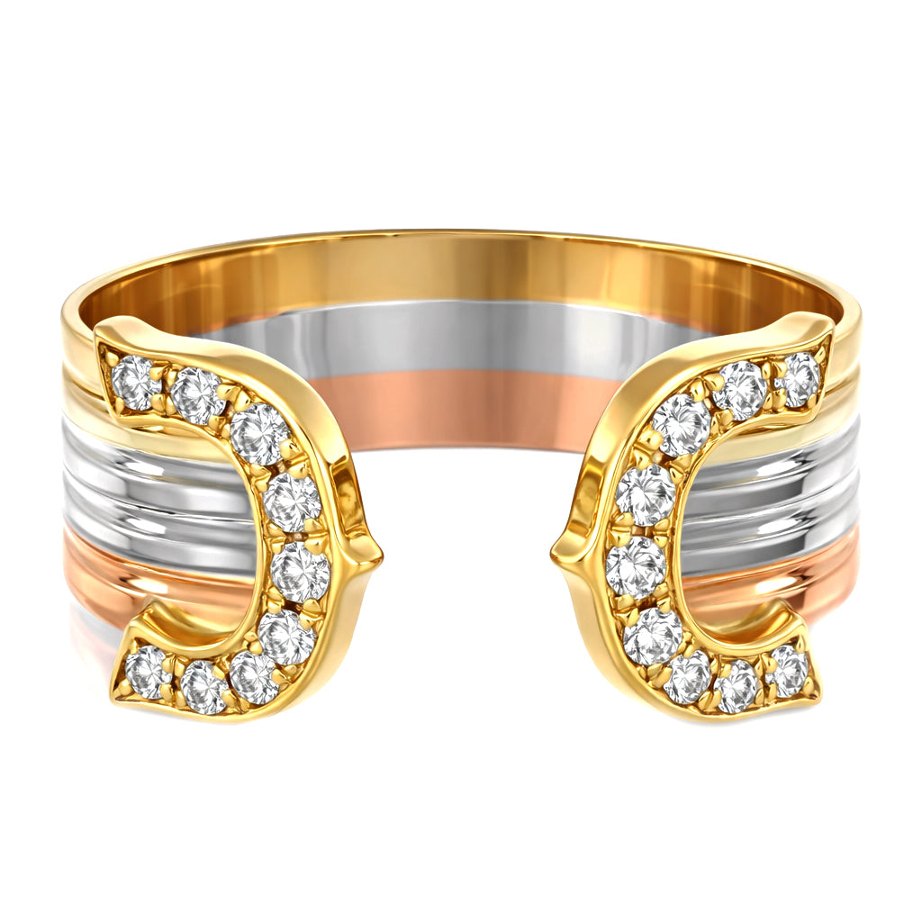Anello - 18 carati Oro bianco, Oro giallo, Oro rosa - 0.18ct. tw. Diamante (Naturale)