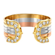 Anello - 18 carati Oro bianco, Oro giallo, Oro rosa - 0.18ct. tw. Diamante (Naturale)
