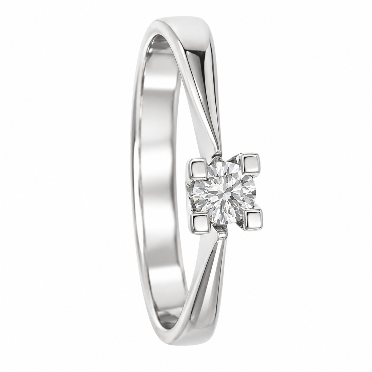 Anello - 18 carati Oro bianco - 0.20ct. tw. Diamante (Naturale) - Made in Italy - Handmade