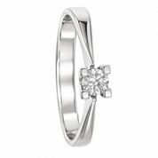 Anello - 18 carati Oro bianco - 0.20ct. tw. Diamante (Naturale) - Made in Italy - Handmade