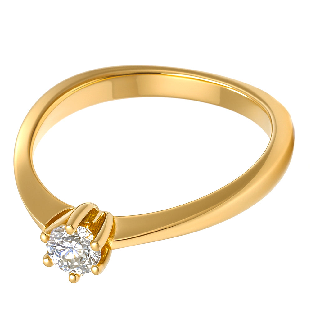 Anello - 18 carati Oro giallo - 0.25ct. tw. Diamante (Naturale)