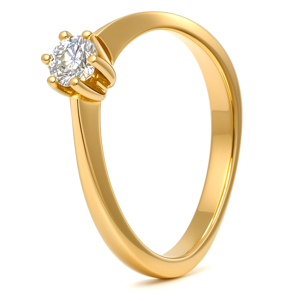 Anello - 18 carati Oro giallo - 0.25ct. tw. Diamante (Naturale)