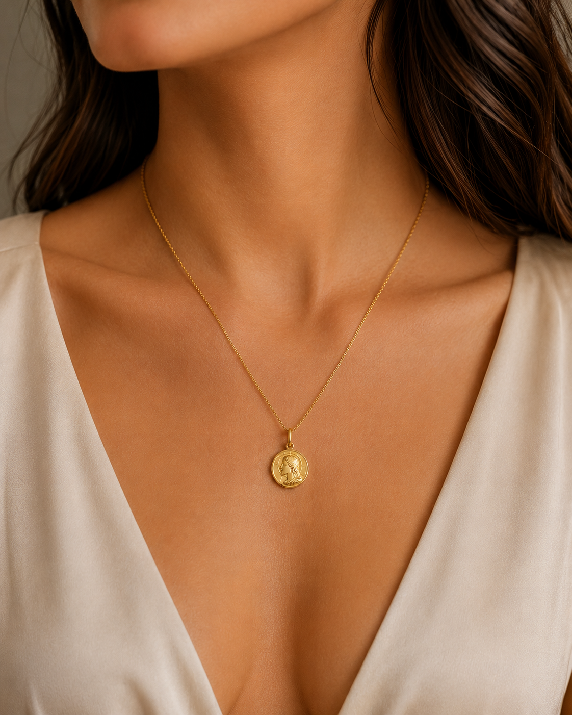Collana con ciondolo - 18 carati Oro giallo - Made in Italy - Handmade