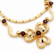 Collana - 18 carati Oro giallo - 1.65ct. tw. Granato - Made in Italy - Handmade