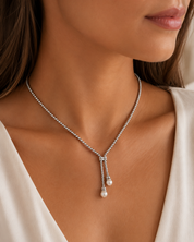 Collana - 18 carati Oro bianco Perla - Made in Italy - Handmade