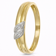 Anello - 18 carati Oro giallo, Oro bianco Diamante (Naturale)