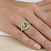 Anello - 18 carati Oro giallo - 1.06ct. tw. Smeraldo - Diamante - Made in Italy - Handmade