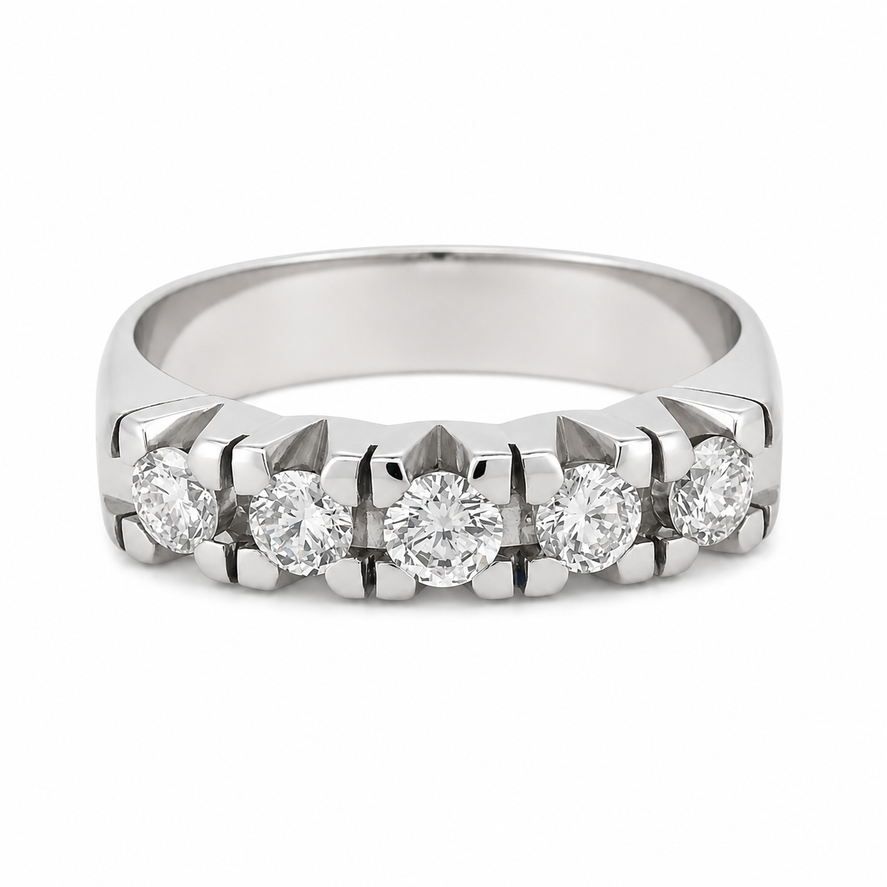 Anello - 18 carati Oro bianco - 0.55ct. tw. Diamante (Naturale) - Made in Italy - HandMade