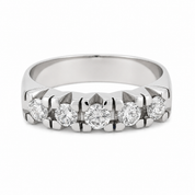 Anello - 18 carati Oro bianco - 0.55ct. tw. Diamante (Naturale) - Made in Italy - HandMade