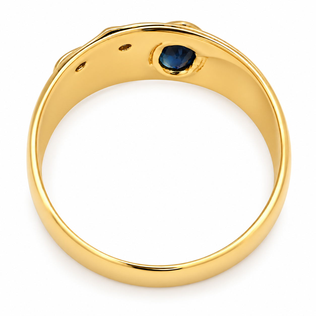Anello - 18 carati Oro giallo - 0.92ct. tw. Zaffiro - Diamante - Made in Italy - HandMade