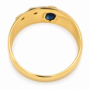 Anello - 18 carati Oro giallo - 0.92ct. tw. Zaffiro - Diamante - Made in Italy - HandMade
