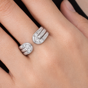 Anello - 18 carati Oro bianco - 0.09ct. tw. Diamante (Naturale)