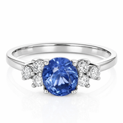 Anello - 18 carati Oro bianco - 2.07ct. tw. Zaffiro - Diamante