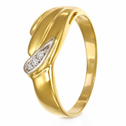 Anello - 18 carati Oro bianco, Oro giallo - 0.05ct. tw. Diamante (Naturale)