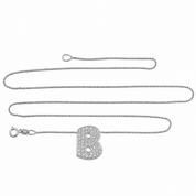 Collana con ciondolo - 18 carati Oro bianco - 0.44ct. tw. Diamante (Naturale) - Made in Italy - Handmade