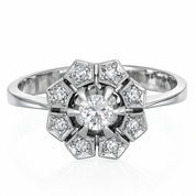 Anello - 18 carati Oro bianco Diamante (Naturale) - Diamante