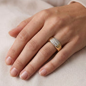 Anello - 18 carati Oro giallo, Oro bianco - 0.21ct. tw. Diamante (Naturale)