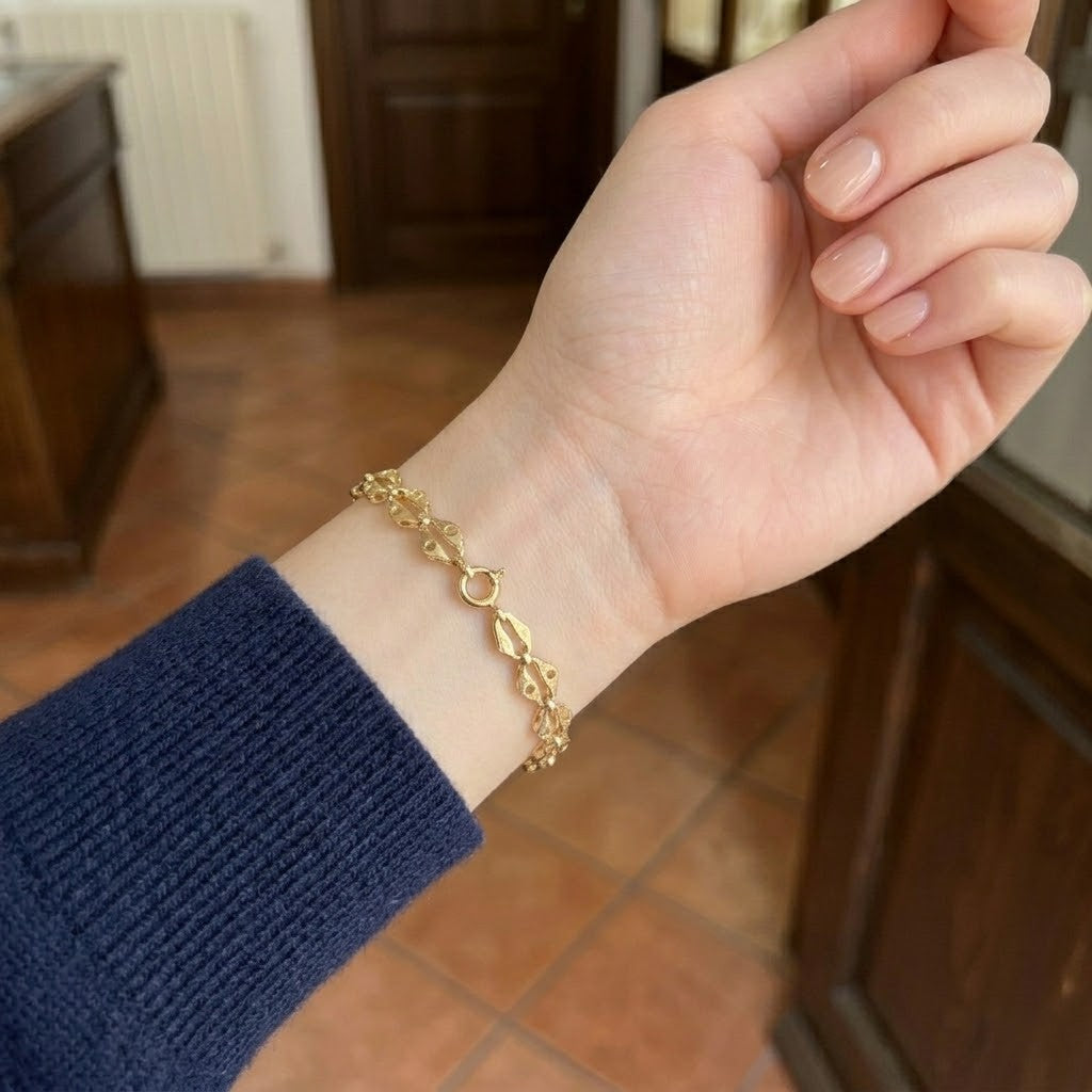 Bracciale - 18 carati Oro giallo - Made in Italy - Handmade