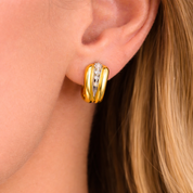 Orecchini da donna in oro giallo e oro bianco 18 carati