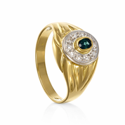 Anello - 18 carati Oro bianco, Oro giallo - 0.23ct. tw. Zaffiro - Diamante