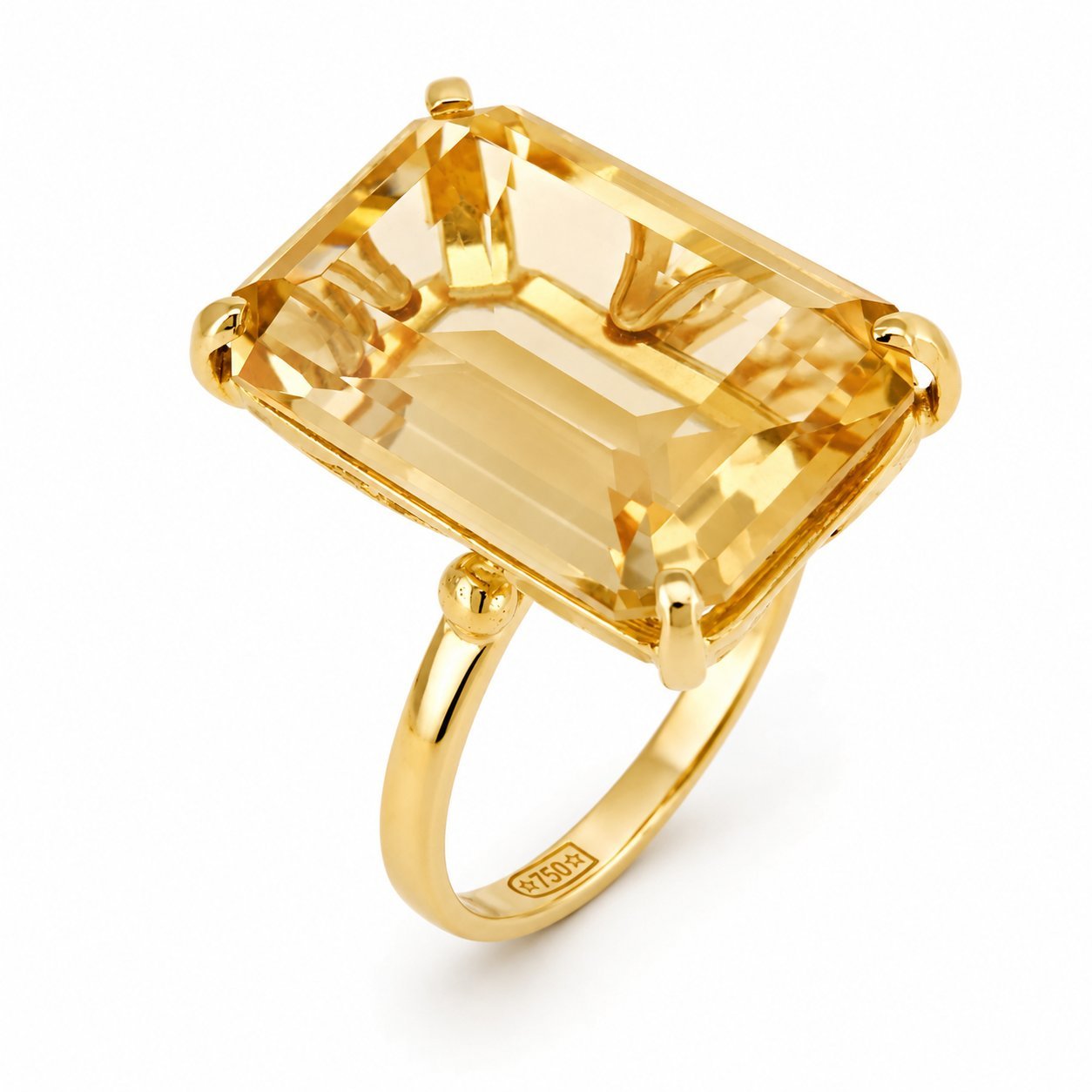 Anello - 18 carati Oro giallo - 8.00ct. tw. Quarzo - Made in Italy - Handmade
