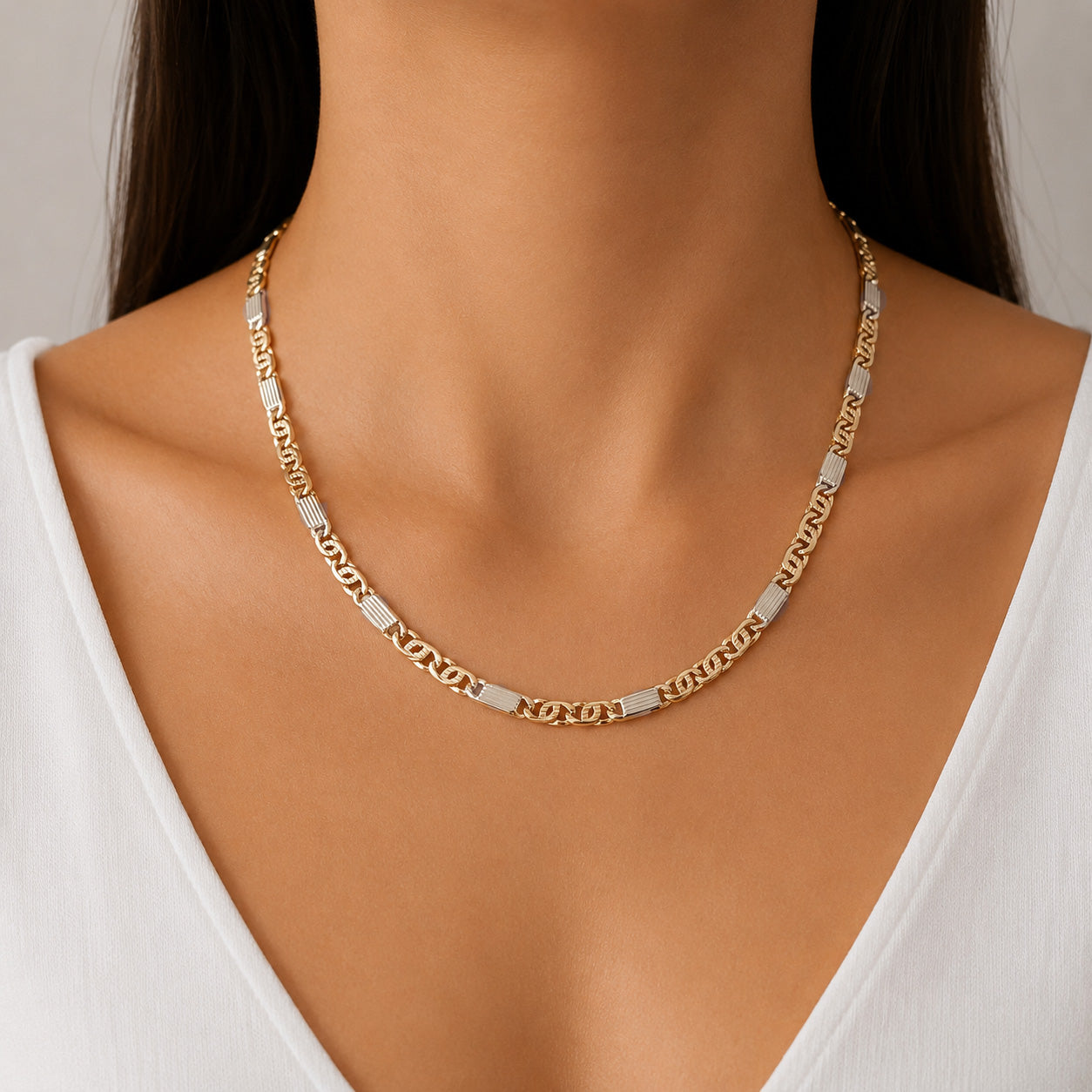 Collana - 18 carati Oro giallo, Oro bianco - Made In Italy - Hand Made
