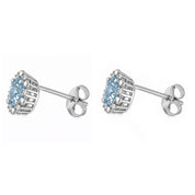 Orecchini - 18 carati Oro bianco - 0.62ct. tw. Acquamarina - Diamante