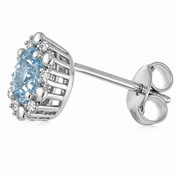 Orecchini - 18 carati Oro bianco - 0.62ct. tw. Acquamarina - Diamante
