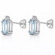 Orecchini - 18 carati Oro bianco - 1.64ct. tw. Acquamarina - Diamante