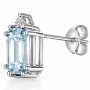 Orecchini - 18 carati Oro bianco - 1.64ct. tw. Acquamarina - Diamante