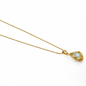 Collana con ciondolo - 18 carati Oro giallo - 1.85ct. tw. Acquamarina