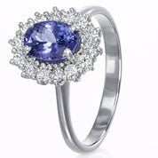 Anello - 18 carati Oro bianco - 1.70ct. tw. Diamante (Naturale) - Tanzanite